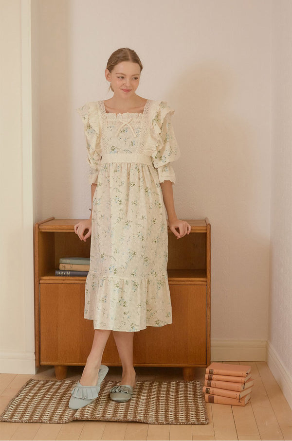 Bouquet Embroidered Adult Nightdress