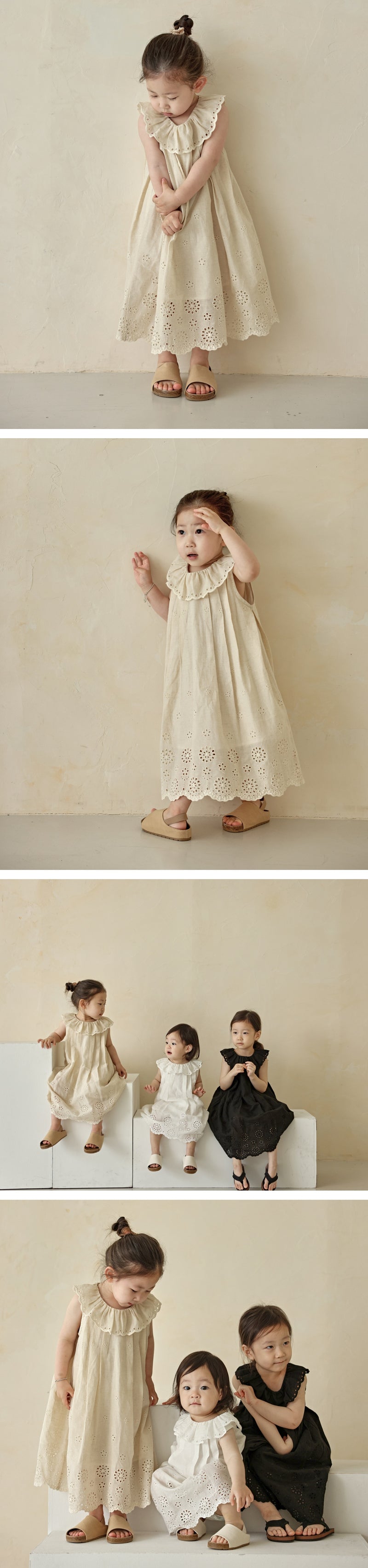 Embroidered Pin tuck Dress_3 Colours
