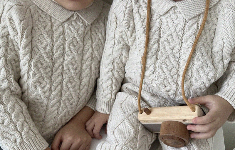 Tweed Knit Collar T _Cream Beige