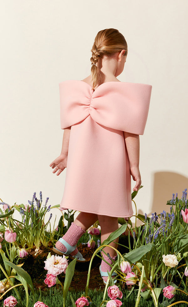 Riviera Double Bow Dresscotton pink S