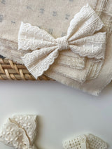Cotton Lace Bow Clips_4 Types