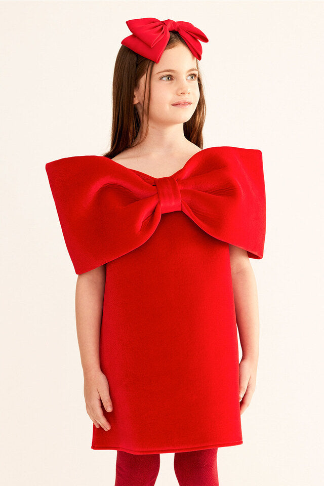 Ariel Bow Dress_Red