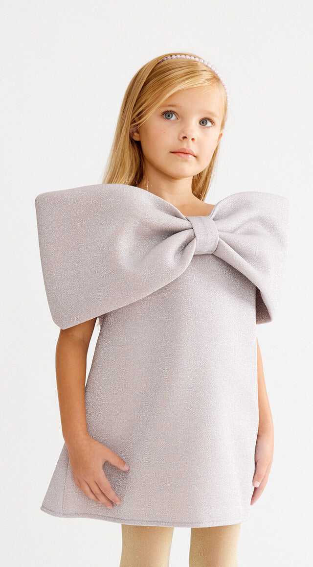 Ariel Bow Dress_Silver