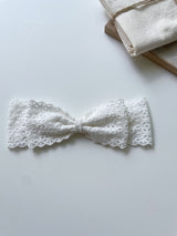 White Bow Lace Headband