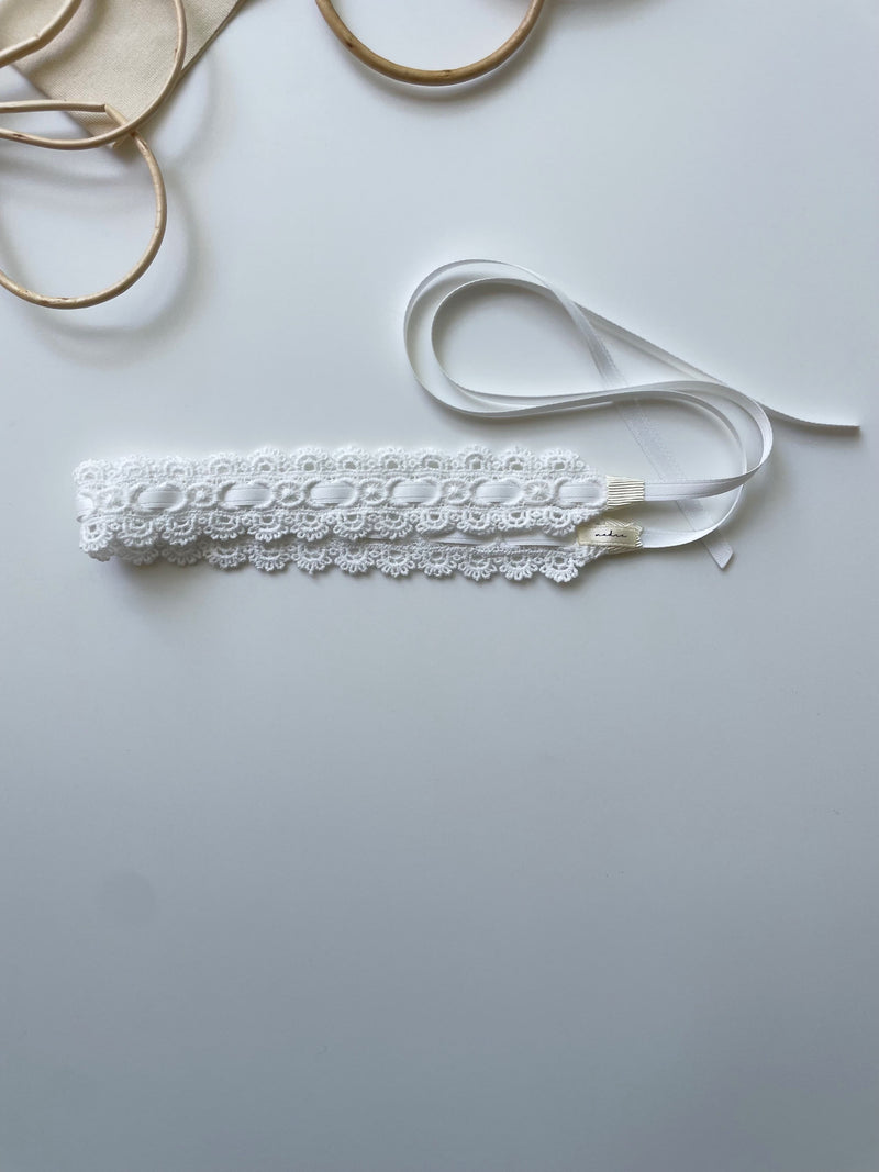 White CL Lace Headband