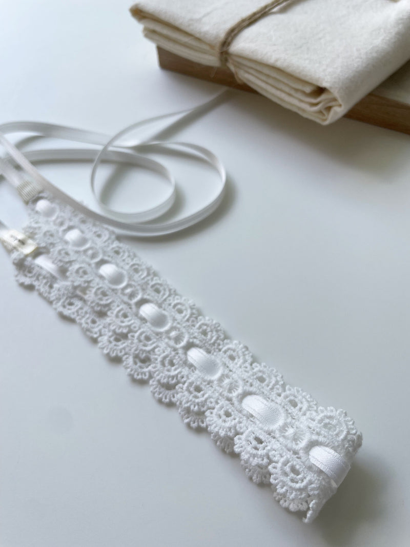 White CL Lace Headband